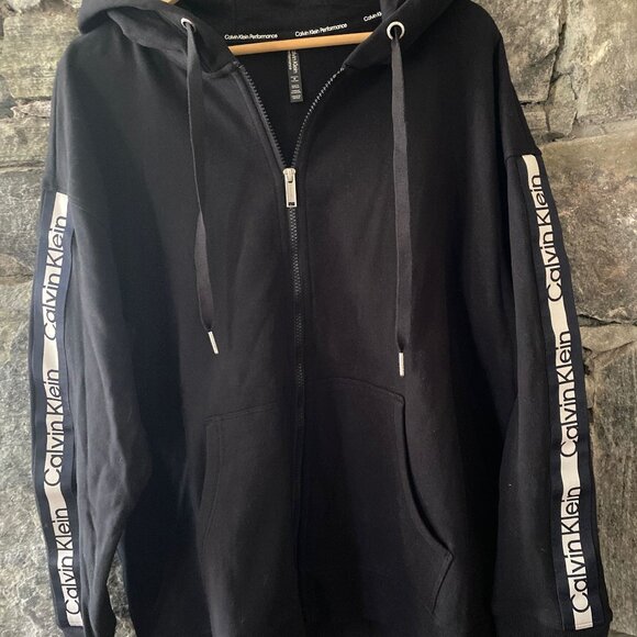 CALVIN KLEIN PERFORMANCE BLACK FULL ZIP SWEATSHIRT HOODIE JACKET SZ 1X NWT - Picture 1 of 10